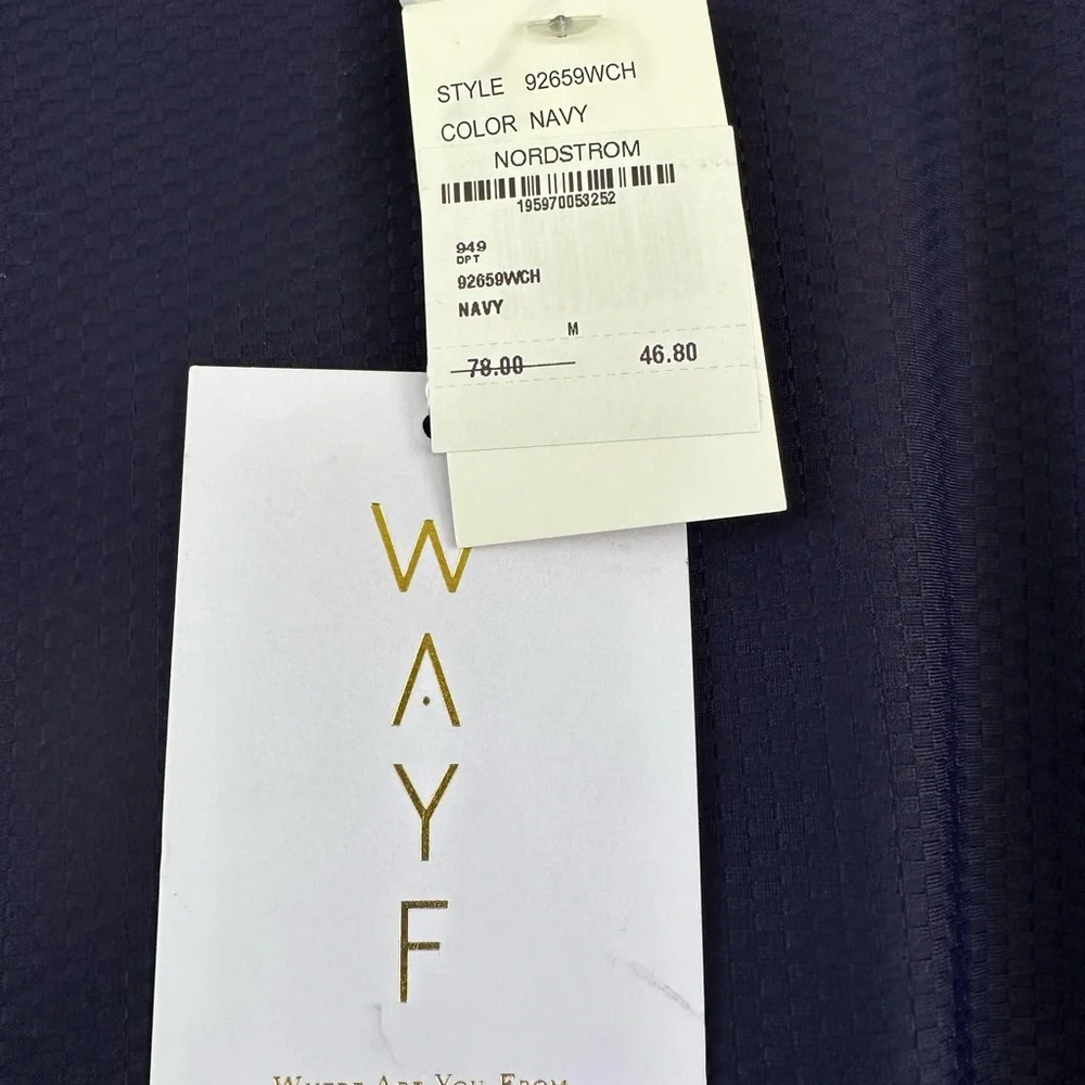 NWT - WAYF Jersey Cutout Knit Dress - Size Medium - Navy - Picture 4 of 13